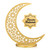 Ramadan Decorations Wooden Ramadan Table Centerpiece Ramadan Mubarak Sign EID Decoration Islamic Home Decor Crescent Moon Hollow Star Ornament for Ramadan Decor Islamic Gifts (Golden)