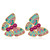 Colorful Butterfly Earrings for Women Crystal Rhinestone Stud Earrings Purple Butterfly Earrings Fashion Statement earrings Jewelry Gifts