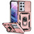 for Samsung Galaxy S21 Ultra Case with Camera Lens Cover Screen Protector, Military-Grade Drop Tested Magnetic Ring Holder Kickstand Protective Phone Case for Samsung Galaxy S21 Ultra 5G (Rose Gold)