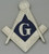 Masonic Square and Compass Mini Car Emblem Silver & Blue Tone