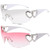 Sunglasses for Women Men Fashion Rimless Shield Wrap Around Sunglasses 2000S Trendy Oversized Shades(White/Gradient Silver + White/Pink)