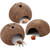 3 Pack Hermit Crab Hideout, Natural Coconut Shells Hut for Spider Hermit Crab Gecko Turtle Small Reptile Fish Tank Aquarium