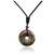 30mm Circle Donut Healing Crystals Necklace Natural Dragon Blood Semi-Precious Gemstone Quartz Stone Amulet Lucky Coin Donuts Protection Reiki Chakra Pendant Adjustable Rope