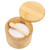 Natural bamboo Salt and Pepper Bowl, Bamboo Salt Cellar and Spices Storage Box With Built-in Spoon and Magnetic Swivel Lid (Single Compartment)
