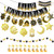 Eid Decorations, Ramadan Mubarak Decorations for Home - Preassembled Ramadan Eid Mubarak Banners, 6 Pcs Islamic Star Moon Lantern Garland Streamer, 16 Pcs Eid Balloons, 10 Pcs Cupcake Toppers