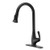 LAZADA Single Handle Solid Brass Pull Out Sprayer Kitchen Faucet, Oil Rubbed Bronze Pull Down Sprayer Head Kitchen Sink Faucet with Deck Plate