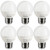 Sunlite G16/LED/5W/E26/DIM/FR/ES/27K/6PK Led Light, 40 Equivalent - 6 Pack, Frosted, 6 Bulb