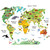 HomeEvolution Large Kids Educational Animal/Famous Building World Map Peel & Stick Wall Decals Stickers Home Decor Art