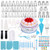 Cake Decorating Supplies Kit,170 PCS Baking Supplies Set with Icing Piping Tips & Russian Nozzles with Pattern Chart, Rotating Turntable Stand, Frosting, Piping Bags, Icing Spatula and Pastry Tools
