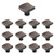 15 Pack Oil Rubbed Bronze Cabinet Knobs and Pulls Round Corner Square Flat Kitchen Drawer Knobs and Pulls 1.2Length Single Hole Bedroom Bathroom Hardware Knob Pulls