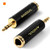 ANDUL 1/4'' to 3.5mm Stereo Pure Copper Headphone Adapter,3.5mm(1/8'') Plug Male to 6.35mm (1/4'') Jack Female Stereo Adapter for Headphone, Amp Adapte, Black 2-Pack