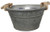 Hills Parks 5" x 10" Round Antique Style Galvanized Metal Bucket Planter with Rope Handles