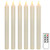Wondise Flameless Window Taper Candles with Remote and Timer, Battery Operated Ivory Unscented Wax LED Flickering Taper Candle Amber Yellow Christmas Home Decoration(Set of 6, 0.78 x 9.64 Inches)
