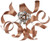Artcraft Lighting Bel Air Flush Mount, Brushed Copper/Chrome