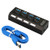 Madusei 4-Port USB 3.0 Hub with Individual Power Switches for MacBook, Mac Pro/Mini, iMac, Surface Pro, XPS, PC, Flash Drive, Mobile HDD, and More