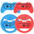 Joy-Con Grip (2 Pack) Joy-Con Steering Wheel (2 Pack) for Nintendo Switch, Momen Game Hand Grip Accessory Kit Cover Case for Nintendo Switch Joy-Con Controller (Blue, Red)