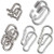 10PCS M8 Lock Hook Set Including Ring Hook?D Ring Bow Shackles?Double Eye Chain Shackles,Quick Link Chain Shackle, Carabiner Screw Lock