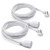 Power Extension Cord, Indoor Flat 3 Prong Angled Plug 16AWG - UL Approved - 12 feet (2 pack | White) Power Extension Cord, Indoor Flat 3 Prong Angled Plug 16AWG - UL Approved - 12 feet (2 pack | White)