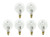 GE 60 Watt Decorative G16.5 Halogen Light Bulbs with Candelabra Base, Crystal Clear (6 Pack)