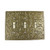 Meriville French Scroll 3 Toggle Wallplate, Triple Switch Electrical Cover Plate, Aged Gold