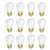 Incandescent S14 Edison Light Bulb, String Light Replacement, E26 Medium Base, 130V, Frosted (12 Pack)