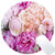 Wknoon Pink Floral Round Mouse Pad Circular Purple Flowers Mouse Pads Purple Girly Pink