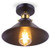 Vintage Industrial Farmhouse Semi Flush Mount Copper Ceiling Lamp One Light Fixture with Industrial Black Lamp Shade Downlight (lamp8)