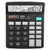 Calculator, Deli Standard Function Desktop Basic Calculators with 12 Digit Large LCD Display, Solar Battery Dual Power Office Calculator, Black