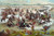 A print depicting Custers Last Stand as an advertisement for Custer & Son - Saddler Poster Print by Theo Fuchs (18 x 24)