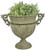 Esschert Design AM68 Round Aged Metal Urn, Large, Green