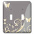3dRose lsp_217993_2 Gold Butterflies and Flourishes On A Two-Tone Light Gray Background - Double Toggle Switch