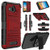 Alcatel Tetra Case, Elegant Choise Hybrid Heavy Duty Dual Layer Shockproof Full Body Protective Case Cover with Kickstand and Swivel Belt Clip for Alcatel Tetra-Red