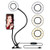 Selfie Ring Light with Cell Phone Holder Stand Live Stream Makeup, OldShark LED Camera Lighting 360 Rotating Flexible Arms YouTube Video 3-Light Mode 10-Level Brightness