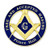 F&AM Prince Hall Round Blue Masonic Auto Emblem - 3" Diameter