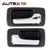 AUTEX 2pcs Black Exterior Door Handle (1pc Rear Left + 1pc Rear Right) Compatible with Honda Accord 1990 1991 1992 1993