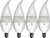 GE Lighting Decorative Soft White LED 2.8-watt (25-watt Replacement), 185-Lumen Bent Tip Light Bulb with Candelabra Base, 4-Pack