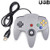 Classic N64 Controller, iNNEXT N64 Wired USB PC Game pad Joystick, N64 Bit USB Wired Game Stick Joy pad Controller for Windows PC MAC Linux Raspberry Pi 3 Sega Genesis Higan (Grey)