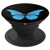 Blue Butterfly Black Background - PopSockets Grip and Stand for Phones and Tablets