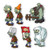 Plants vs. Zombies 2 Wall Decals: Special Front Yard Zombie Set II (Six Zombies 6 inches longest side)