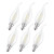 CRLight 4W 4000K LED Candelabra Bulb Daylight White 400LM Dimmable, 40W Incandescent Equivalent, Replace 8W Compact Fluorescent CFL Bulbs, E12 Base C35 Frosted Glass Flame Candle Bulbs, Pack of 6