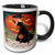 3dRose 6039_4 Vintage Halloween Lady Two Tone Black Mug 11 oz Multicolor