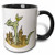 3dRose 104218_4 Hungry Zilla Lizard Monster Cartoon Two Tone Black Mug 11 oz White