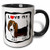 3dRose 35539_4 I I Love My Basset Hound - Red Heart Ceramic Mug 11oz Black/White
