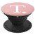 White Initial Letter T heart Monogram on Rose Pink - PopSockets Grip and Stand for Phones and Tablets