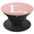 White Initial Letter L heart Monogram on Rose Pink - PopSockets Grip and Stand for Phones and Tablets