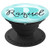 Raquel Name Aqua Teal Diamond Collapsible Phone Grip - PopSockets Grip and Stand for Phones and Tablets