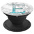 White Silver Blue Letter E Monogram On Gray Marbled Look - PopSockets Grip and Stand for Phones and Tablets