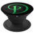 Green Letter D Monogram On Black - PopSockets Grip and Stand for Phones and Tablets