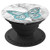 Silver Blue Butterfly On White Gray Marbled Look - PopSockets Grip and Stand for Phones and Tablets