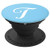 T Initial Monogram White on Baby Blue Capital Letter - PopSockets Grip and Stand for Phones and Tablets
